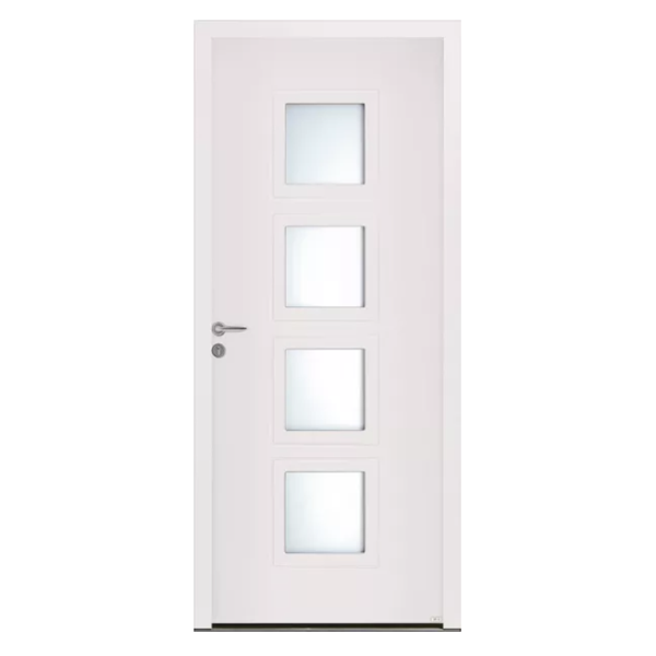 Porte d'entrée aluminium Zilten Cytiss 4 Blanc - gauche poussant - 215 CM x 90 CM