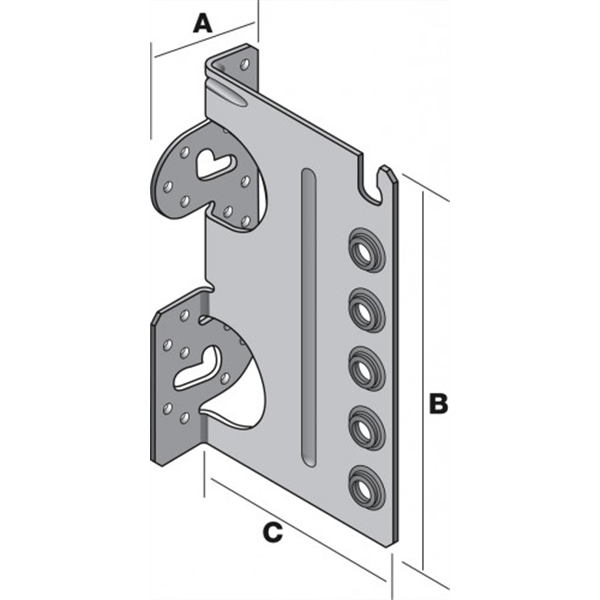 Étrier en âme intérieure CBH 60x180x113.5 mm épaisseur 2.5 mm