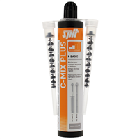 Cartouche scellement chimique C MIX Plus Spit pour charges moyennes gris béton 300 ml + 2 buses