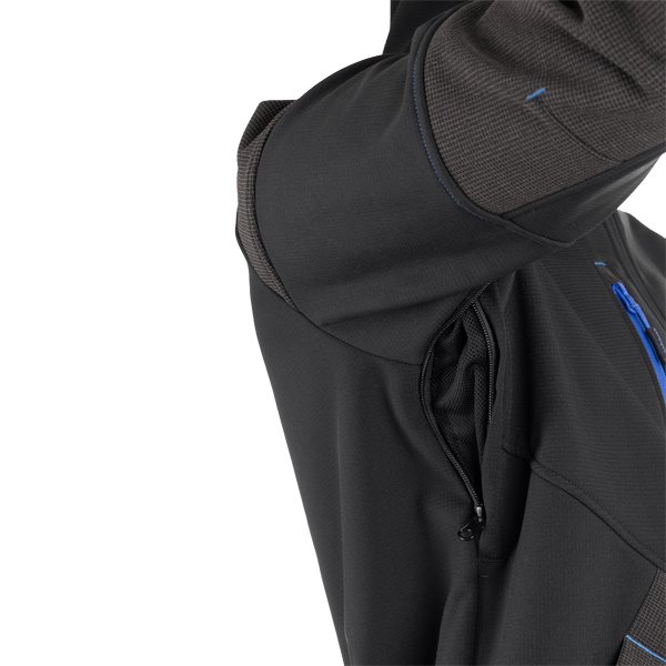 Veste softshell homme imperméable chaude et respirante - Yuki II Coverguard - Couleur noir et bleu - Taille L