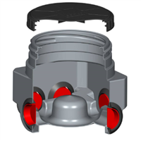 Boîte de répartition-branchement-bouclage en polyéthylène - 40 x 40 cm - 6 entrées/sorties - diamètre 100 mm