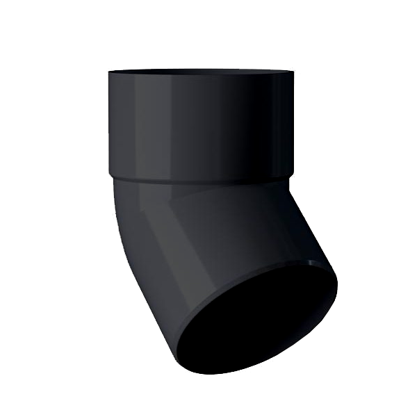 Coude mâle-femelle à 45° MEP 845C pour tuyau de descente de gouttière de diamètre 80 mm - PVC Noir