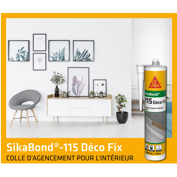 Colle SikaBond 115 Déco Fix Blanc cassé pour intérieur  290 ml