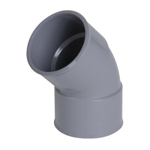 Raccord coude Ø 40 mm 45° - Nicoll - Femelle-Femelle - À coller - PVC Gris