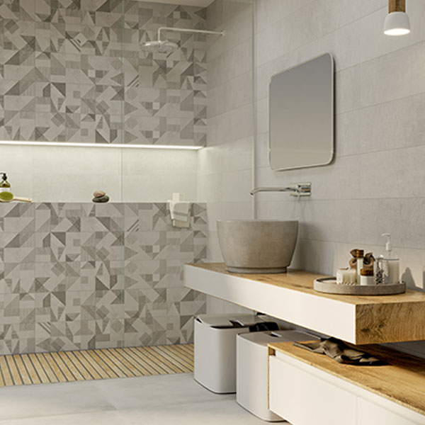 Faïence murale effet béton gratté - SOUL - Beige - 20 cmx60 cm ép.8,5 mm