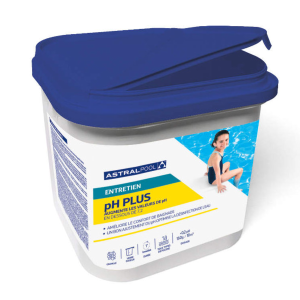 Traitement pH Plus en poudre Astralpool pour tout type de piscine - seau de 5 kg