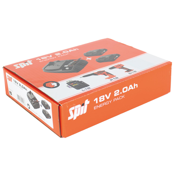 Pack énergie Spit avec 2 batteries 18V - 2 Ah et chargeur compact compatible L18 - S18 et P18