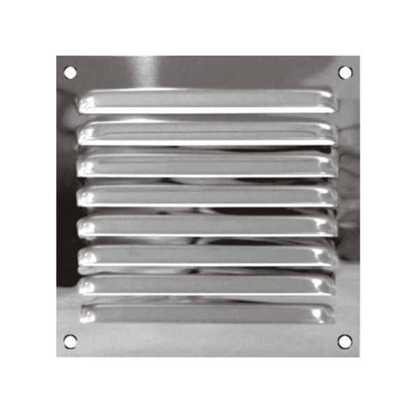 Grille d'aération à persiennes - Intérieur ou extérieur - 100 x 100 mm - Inox - Autogyre