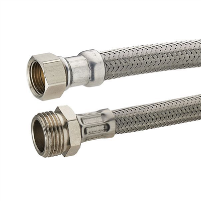 Flexible alimentation Mâle - Femelle à visser - MF 15 x 21 - Longueur 800 mm - Inox tressé