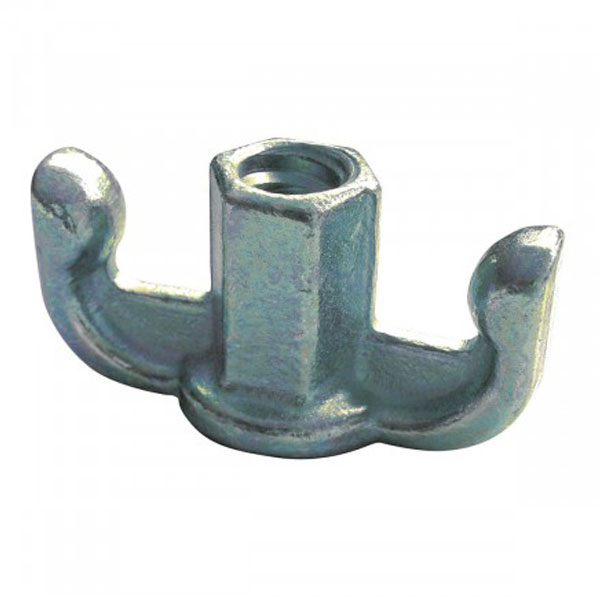 Écrou de coffrage acier forgé zingué - 2 ailettes - Base 40 mm - Tige ⌀17 mm