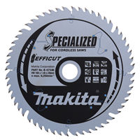 Lame carbure pour scie circulaire sans fil - Efficut Makita - bois MDF et stratifié - 56 dents - ⌀165 mm - alésage 20 mm