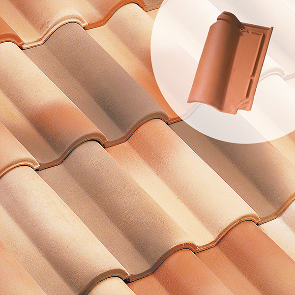 Tuile en terre cuite - Romane Sans - double emboîtement grand moule fortement galbée - Terroir