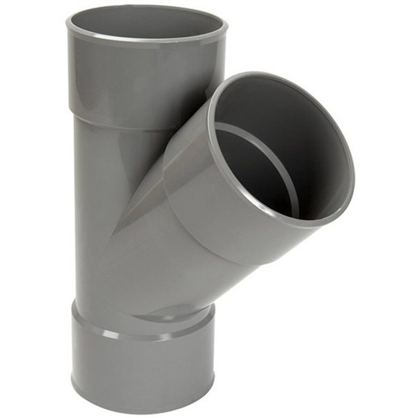 Culotte simple femelle/femelle Nicoll - Diamètre 40 mm - Degré angle 45° - À coller - PVC - Gris