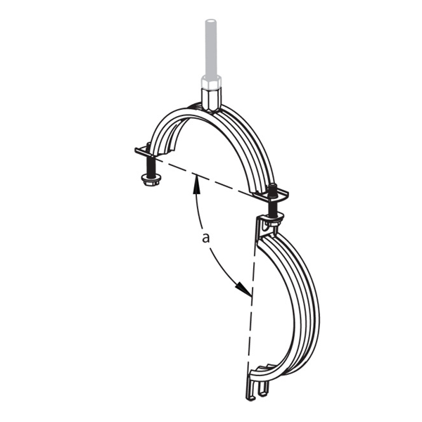 Collier de serrage isolé pour gaine de ventilation - Erico - Tige M8/M10 - Ø 355 mm - Boîte de 10
