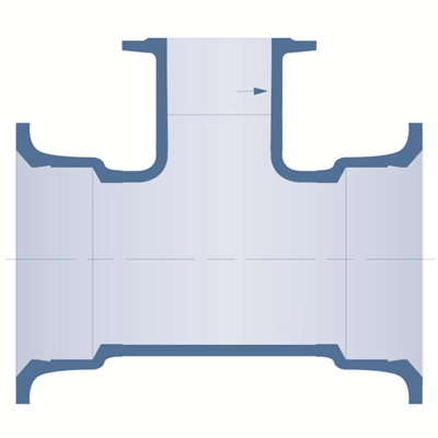 TE EXPRESS TUBULURE A BRIDE, CORPS DN 200, TUBULURE DN 125