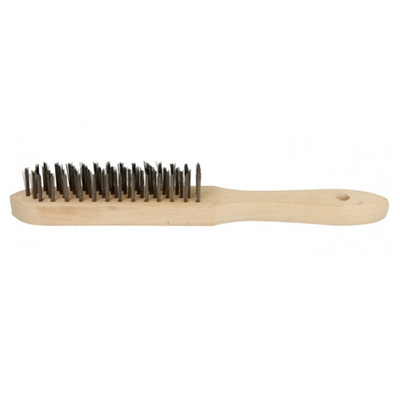 Brosse à main en fil d'acier pour surface métallique - Manche en bois - Theard
