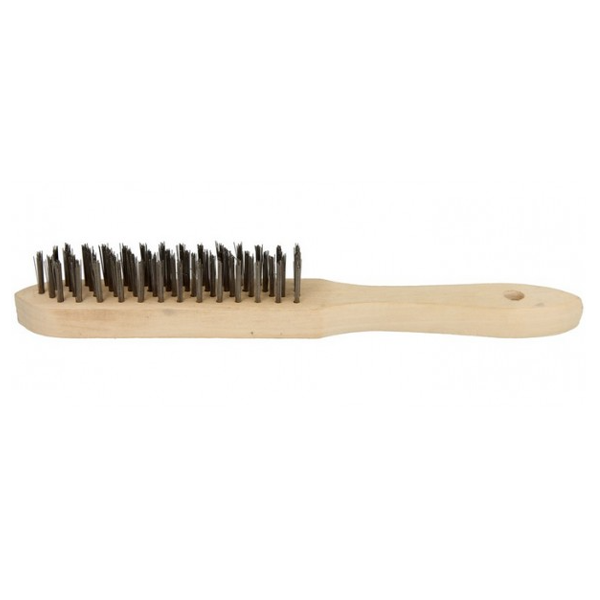 Brosse à main en fil d'acier pour surface métallique - Manche en bois - Theard