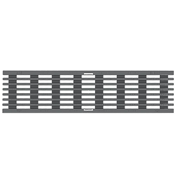 Caniveau MEAPARK avec grille plastique à barres longitudinales noires A15 1M