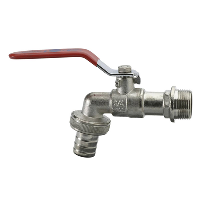 Robinet à sphère raccord au nez mâle 15 x 21 - Diamètre 15 mm - M 20 x 27 - Laiton nickelé