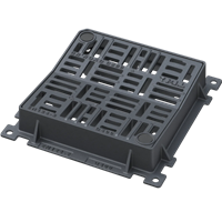 Grille carrée concave verrouillée en fonte PMR D400 avec cadre - ouverture libre 600,0 mm x 600,0 mm