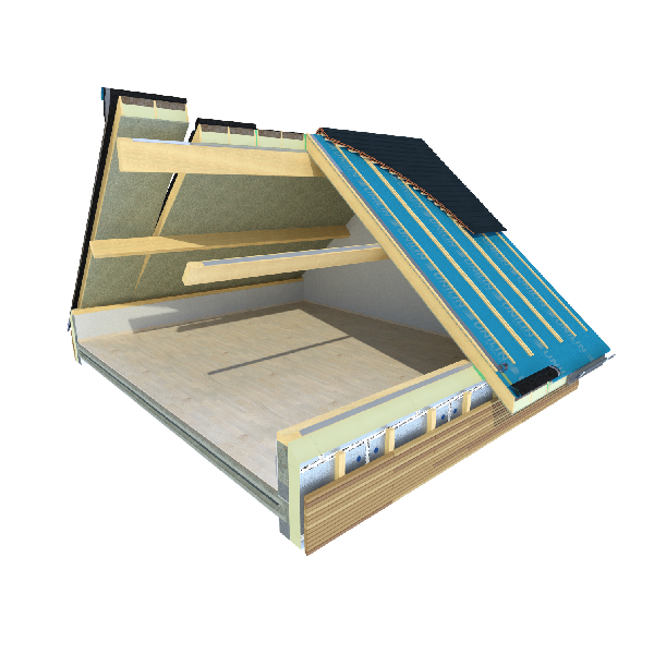 Panneau isolant polyuréthane et fibre de bois USYSTEM Roof OS Comfort Natural - 9,00 m².K/W - 0.8 x 5.50 m - ép. 252,00 MM