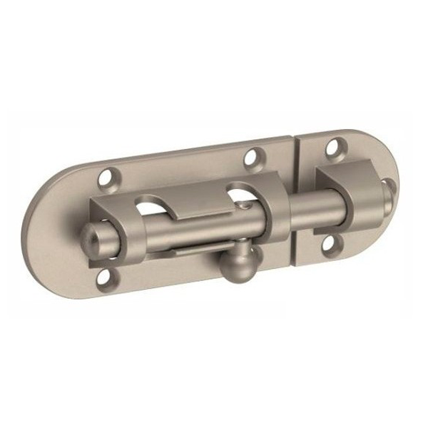 Verrou targette à pêne rond en zamak finition nickelé mat - SRDR Abus - 60 mm