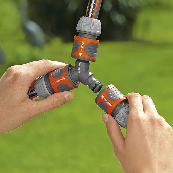 Raccord automatique de dérivation en Y pour 3 tuyaux arrosage - Plastique résistant - Gardena