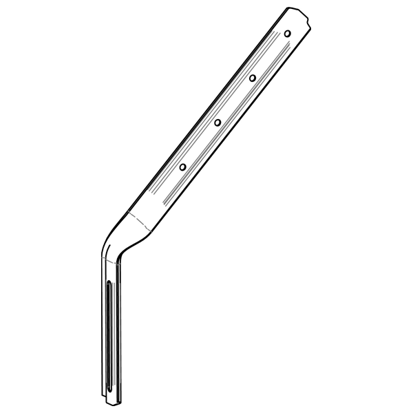 Queue emboutie acier pré-galvanisé feuillard 12/10ème tige chantournée - longueur 250 mm