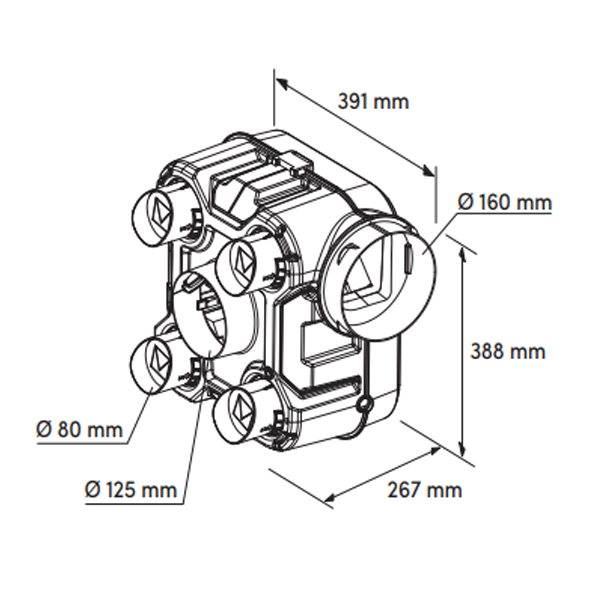 Ensemble VMC simple flux autoréglable styl'air BC Autogyre avec détection d'humidité