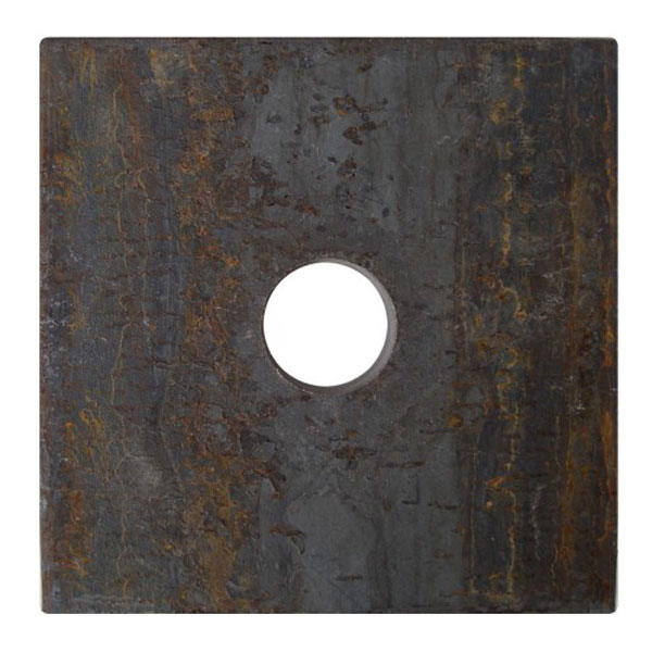 Platine de coffrage en acier brut 120 x 120 mm - ép.12 mm pour tige de Ø23 mm