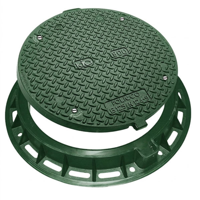 Tampon de regard composite rond - KIO 800 B125 - Diamètre 840 mm - Vert