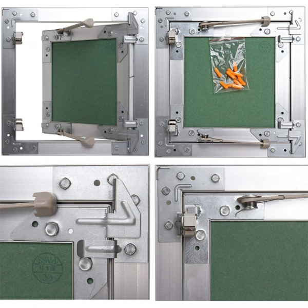 Trappe de visite Gypso avec plaque de plâtre hydrofugée et cadre alu - passage réel de 390 x 390 MM