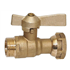 Robinet d'arrêt pour compteur Mâle 1" Ecrou tournant 3/4" Manette papillon