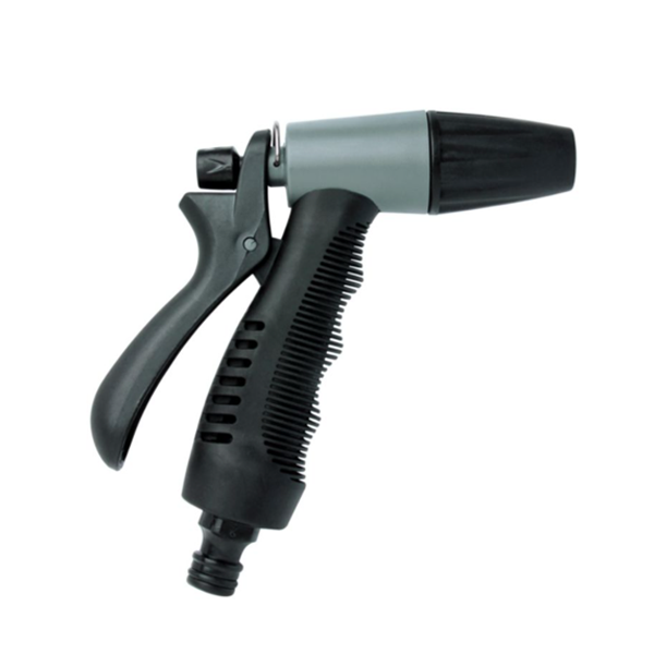 Pistolet gainé d'arrosage à jet droit réglable - Bi matière - Techn'O Fitt - Noir