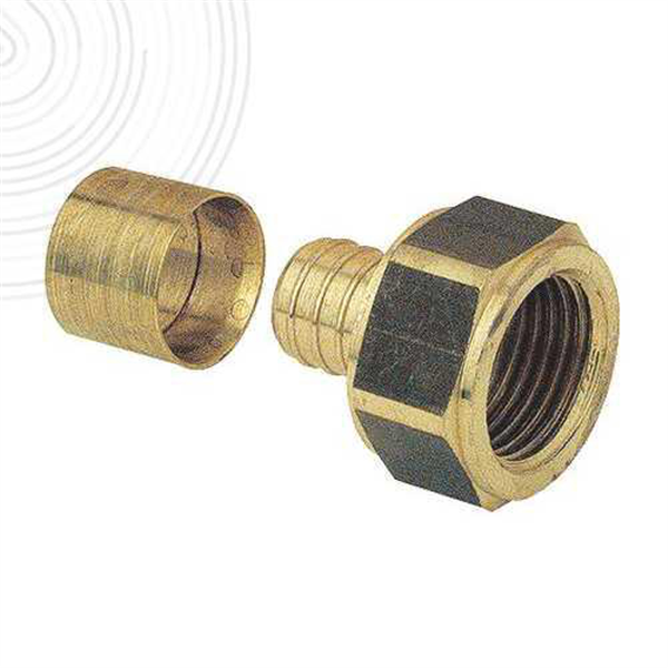 Raccord femelle écrou tournant pour tube PER - F 15 x 21 - Diamètre 12 mm - Laiton