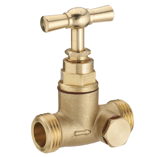 Robinet d'arrêt double mâle en laiton avec bouchon de purge - 3/4" (20x27)