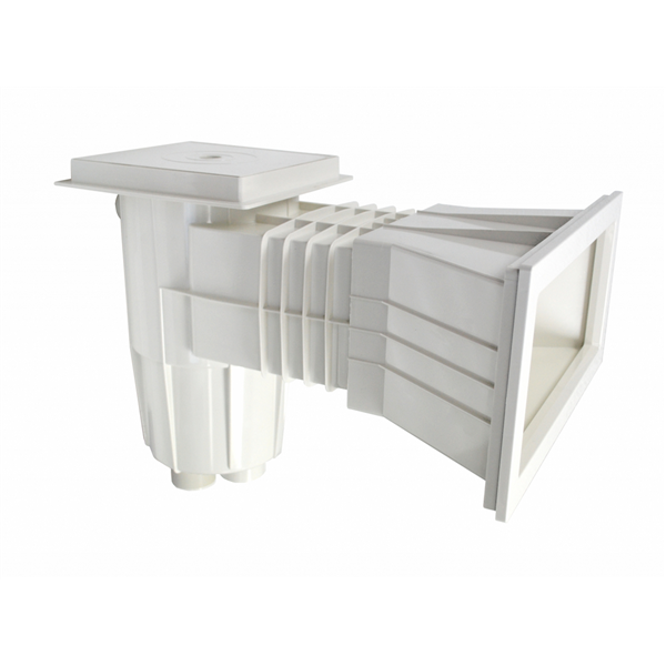 Skimmer à bouche agrandie Astralpool Parker pour piscine en liner - ABS blanc - 15 litres - couvercle carré