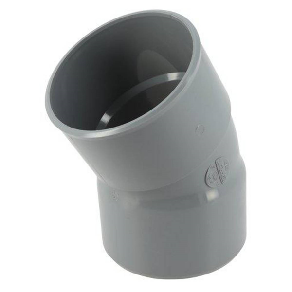 Coude simple femelle/femelle Nicoll pour l'évacuation - Degré angle 30° - Diamètre 80 mm - PVC -  Gris