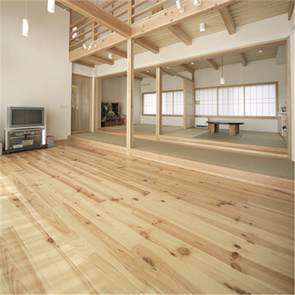 Parquet en pin maritime noueux 4 chanfreins à clouer pour l'intérieur - 14 CMx2,1 CM - L.200 CM