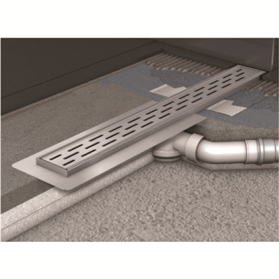 CANIV. EKO INOX. DN40 LG 685MM GRILLE SLOT AVEC SIPHON PVC