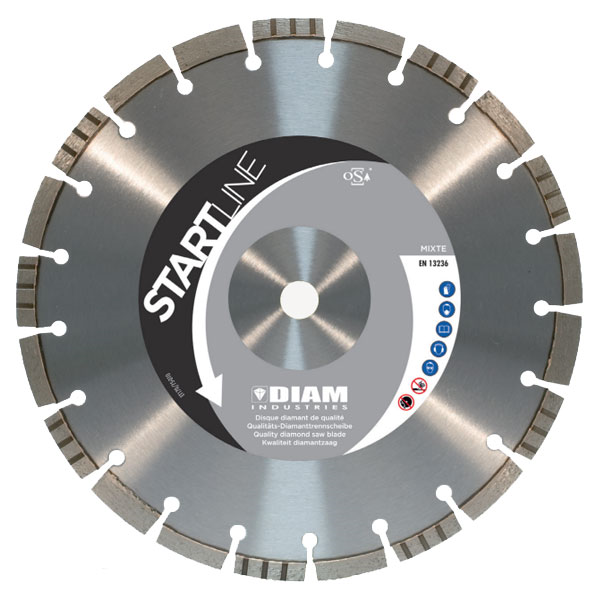 Disque diamant ⌀350,0 mm - LM90 Diam Industrie - Alésage 20 mm - Pour béton et asphalte