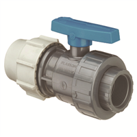 VANNE SIMPLE UNION PVC COMPRESSION/TARAUDEE EPDM D25X3/4