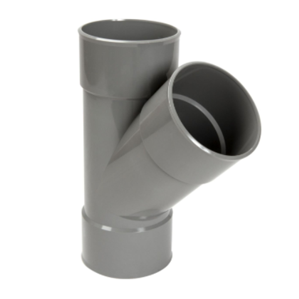 Culotte simple femelle/femelle Nicoll - Diamètre 160 mm - Degré angle 45° - À coller - PVC - Gris