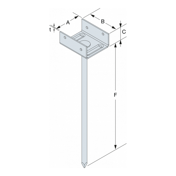 Support de faîtage RB acier galvanisé largeur 40 mm longueur 300 mm
