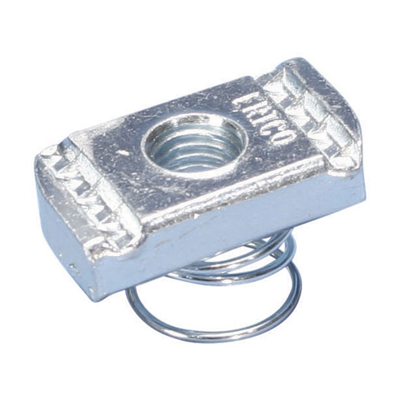 Écrou de profil avec ressort pour rail type C diamètre 6 mm électrozingué - boîte de 100