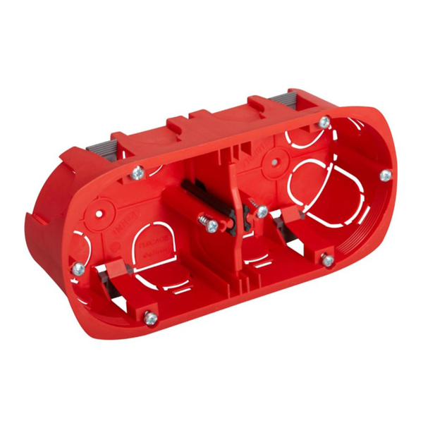 Boîte d'encastrement à 2 postes pour cloison sèche et creuse - Debflex - Diamètre 67 mm - Profondeur 40 mm