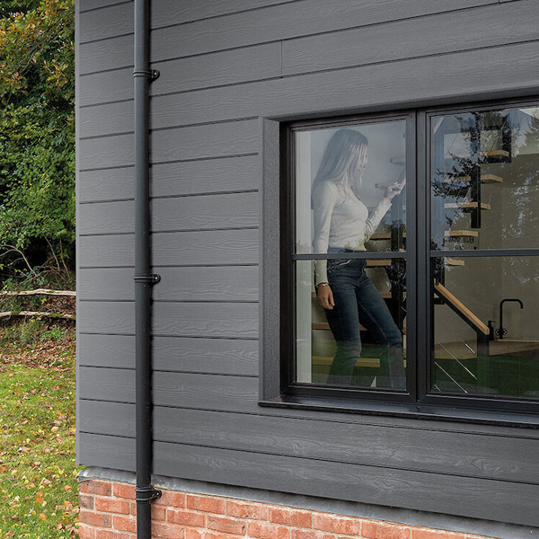 Lame de bardage en fibres-ciment Cedral Click finition relief - 186 MM x 12,00 MM - L. 3,60 M - Gris basalte C74