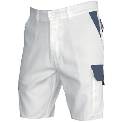 Bermuda blanc de travail pour peintre plaquiste Typhon en polycoton blanc gris - XXL