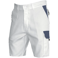 Bermuda blanc de travail pour peintre plaquiste Typhon en polycoton blanc gris - XXL