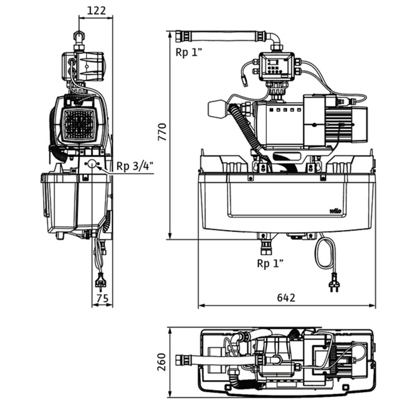 Gestionnaire de récupération d'eau de pluie Wilo-RAIN1-25 EM (2551469)